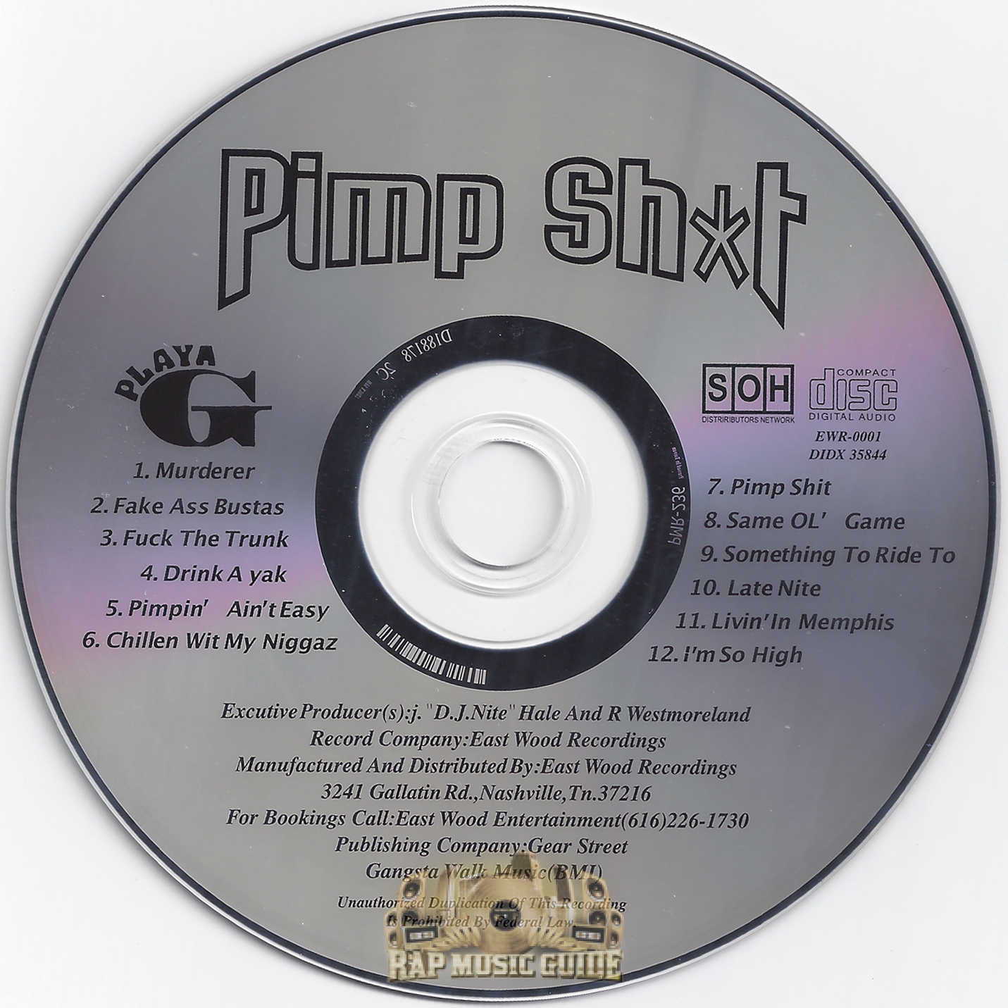 Playa G - Pimp Shit: Re-Release. CD | Rap Music Guide